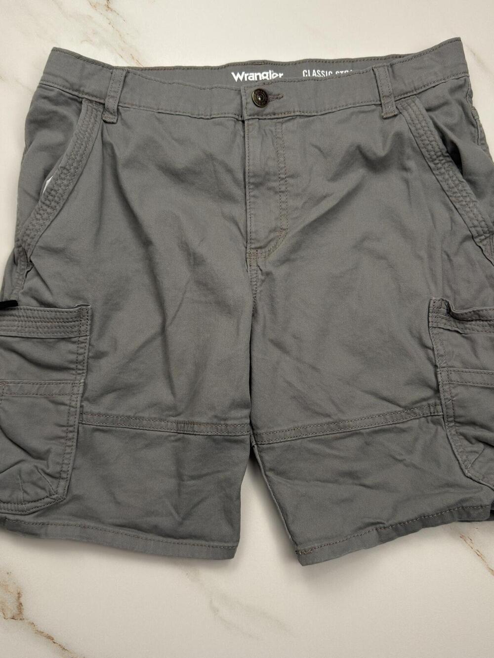 Wrangler Gray Classic Shorts - Boys 16 Husky